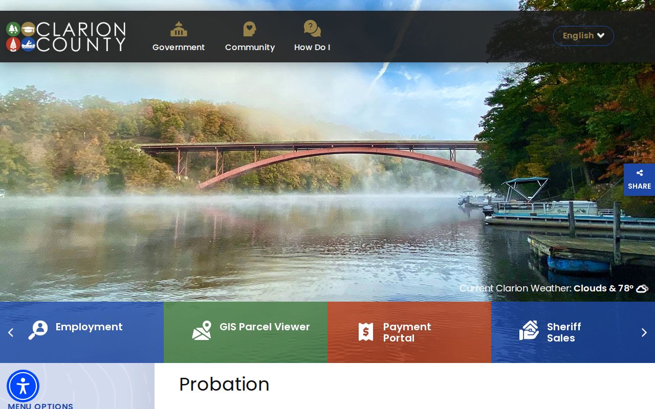 Clarion County probation and parole office information