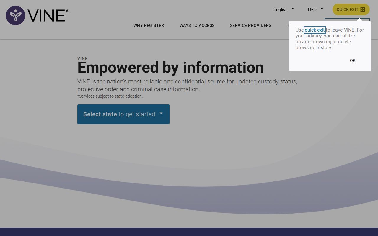 Clarion County VINELink inmate search interface